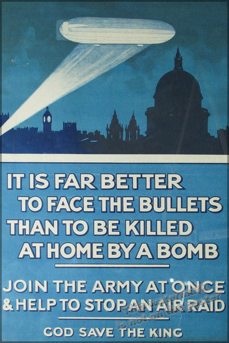 Poster, Many Sizes Available; British Recruiting Poster Capitalizing On The Scare Created By The Bombing Raids On London