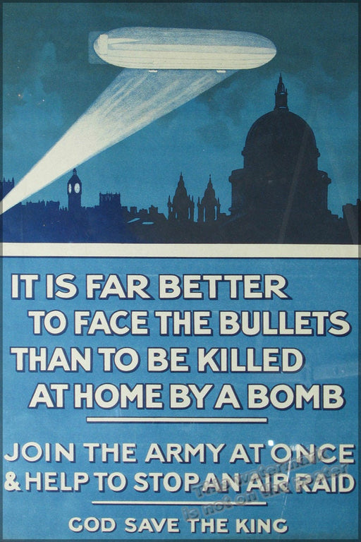 Poster, Many Sizes Available; British Recruiting Poster Capitalizing On The Scare Created By The Bombing Raids On London