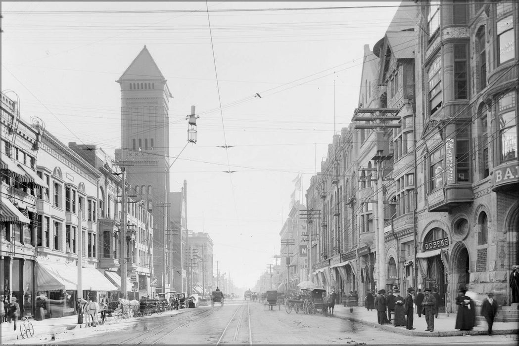 Poster, Many Sizes Available; Broadway Looking South From Second Street, Los Angeles, Ca.1895-1905 (Chs-1363)