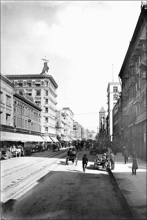 Poster, Many Sizes Available; Broadway North From Fourth Street, Downtown Los Angeles, 1903-1905 (Chs-1876)