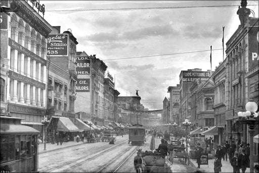 Poster, Many Sizes Available; Broadway, North From Sixth Street, Los Angeles, Ca.1906 (Chs-5200)