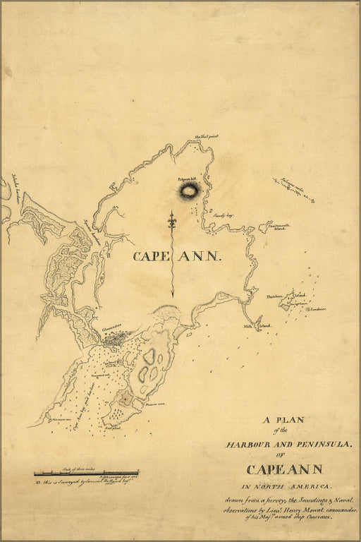 Poster, Many Sizes Available; Map Of Cape Ann Massachusetts  1776