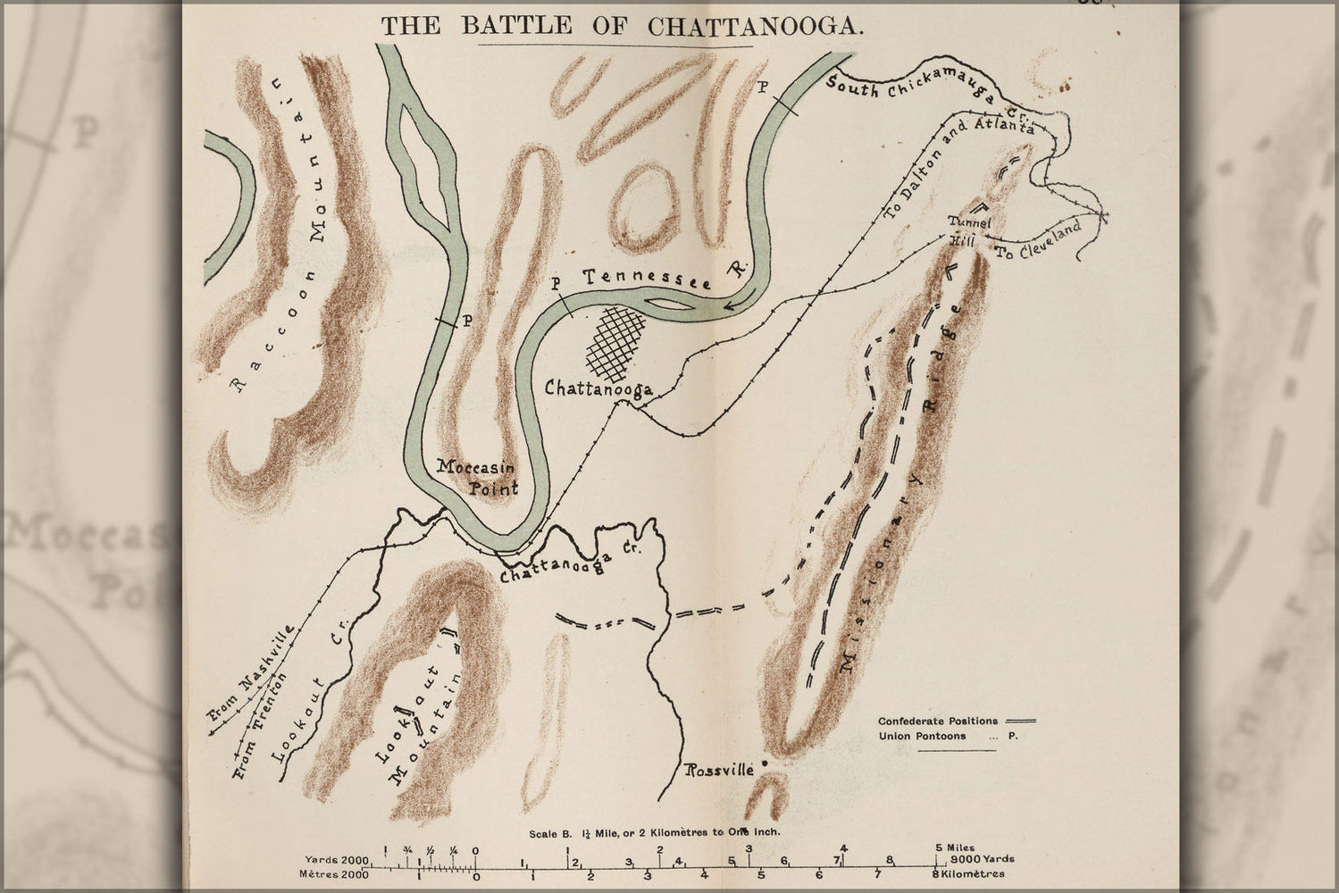 Poster, Many Sizes Available; Civil War Map Of Battle Of Chattanooga