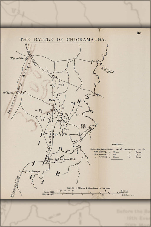 Poster, Many Sizes Available; Civil War Map Of Battle Of Chickamauga