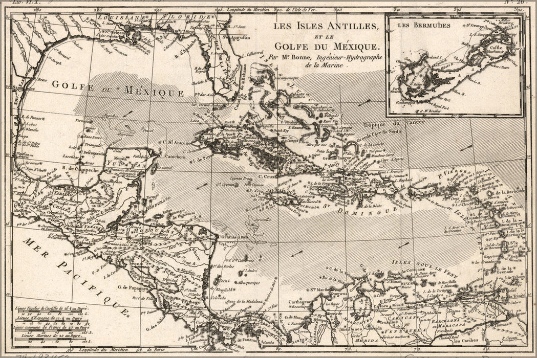 Poster, Many Sizes Available; Map Of Caribbean Area West Indies Cuba 1780