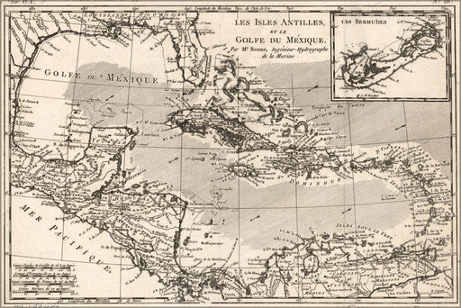 Poster, Many Sizes Available; Map Of Caribbean Area West Indies Cuba 1780