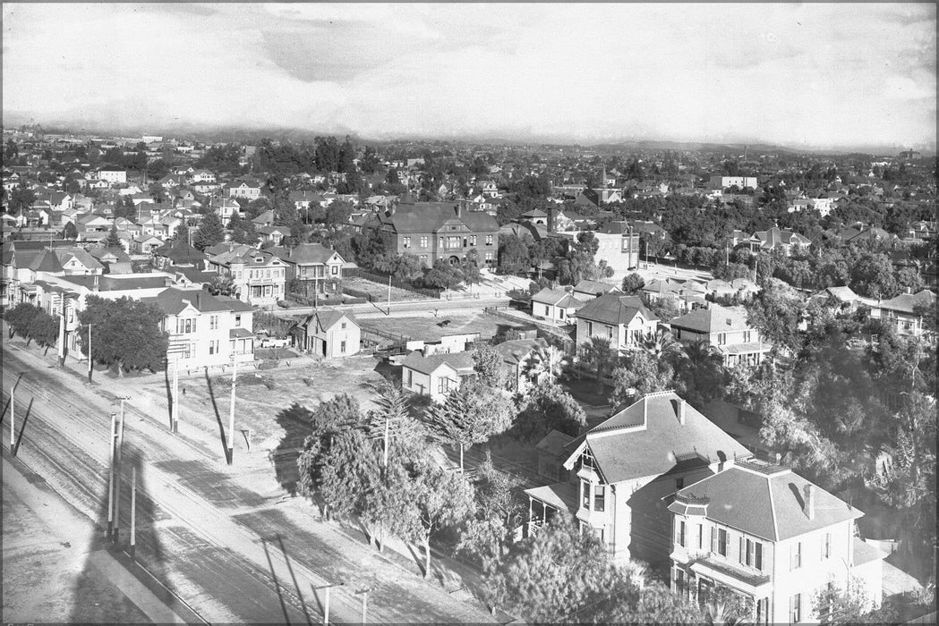 Poster, Many Sizes Available; Panoramic View Of Downtown Los Angeles Including St. Vincent&#39;S College, Ca.1905 (2115) #031215