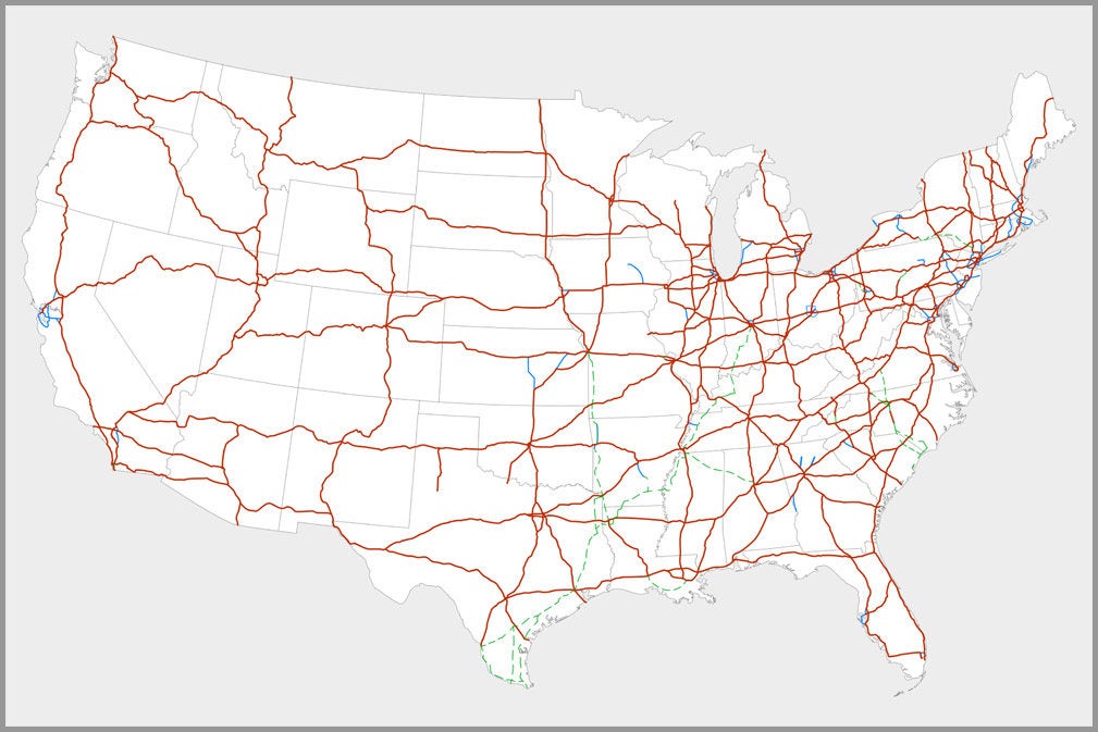 Poster, Many Sizes Available; Map Of Us Interstate Highway System In The United States Dwight D. Eisenhower National System Of Interstate An