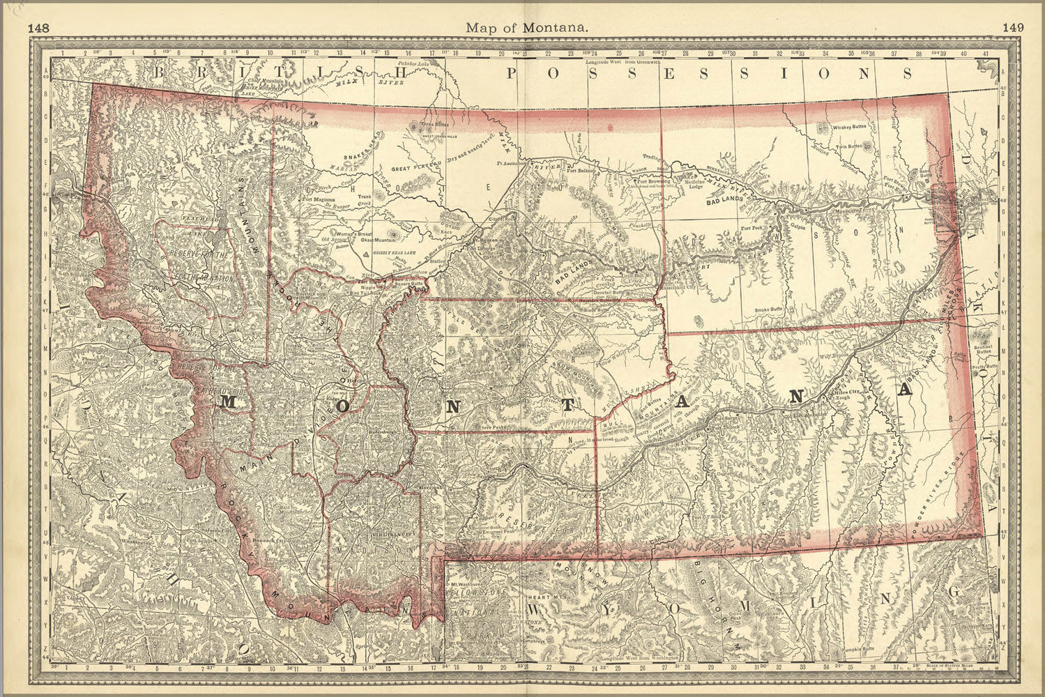 Poster, Many Sizes Available; Map Of Montana 1881