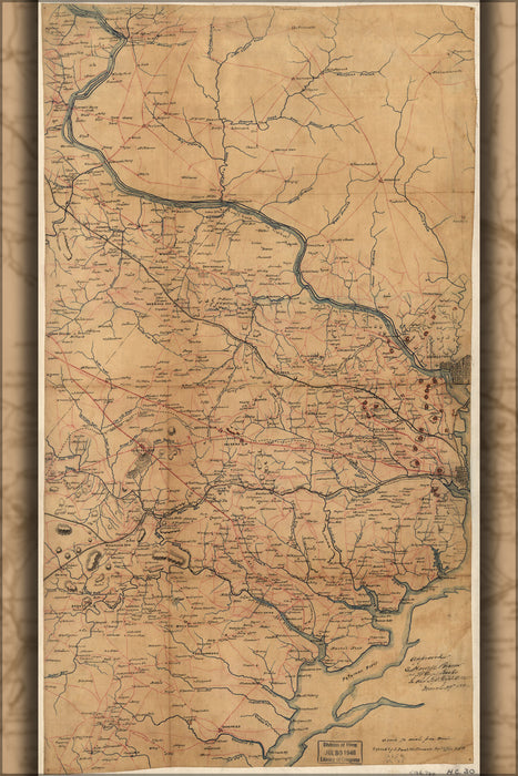 Poster, Many Sizes Available; Civil War Map Of Fairfax County, And Washington D.C. 1864