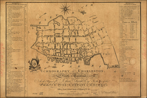 Poster, Many Sizes Available; Building Map Of Charleston South Carolina 1790