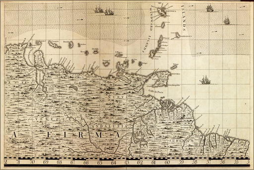 Poster, Many Sizes Available; Map Of Venezuela, Guyana, Suriname, Barbados 1733