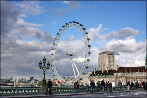 Poster, Many Sizes Available; London Eye Ferris Wheel From Westminster Bridge In Central London Millennium Wheel