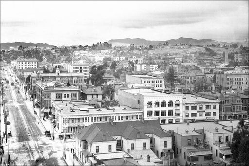 Poster, Many Sizes Available; Panoramic View Of Los Angeles From The Lankershim Hotel, Showing, 7Th Street, Broadway, And Spring Street, Ca.