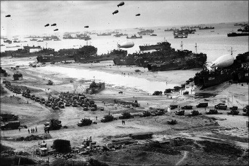 Poster, Many Sizes Available; Buildup On Omaha Beach, Building Up For The Breakout From Normandy Operation Overlord