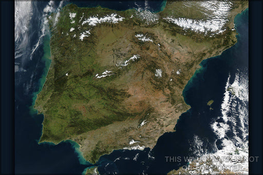 Poster, Many Sizes Available; Spain And Portugal Landsat