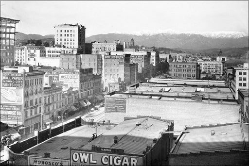 Poster, Many Sizes Available; Panoramic View Of Los Angeles Looking North From The Pacific Electric Building, Ca. January 1, 1907 (5816) #03