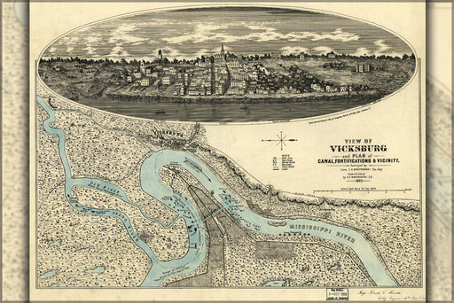 Poster, Many Sizes Available; Map Of Vicksburg, Mississippi, 1863, During The American Civil War