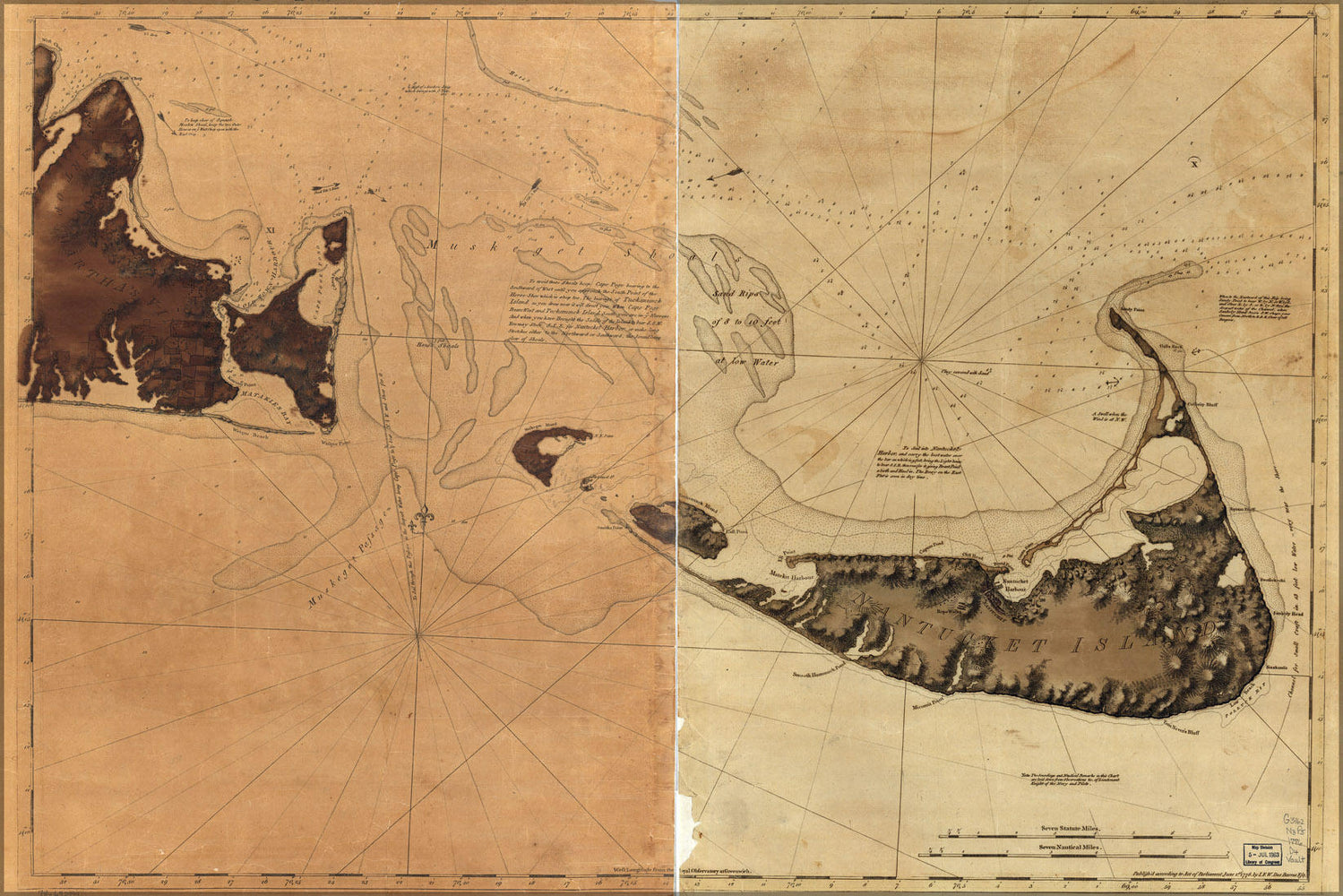 Poster, Many Sizes Available; Map Of Nantucket & E Marthas Vineyard 1776 P1