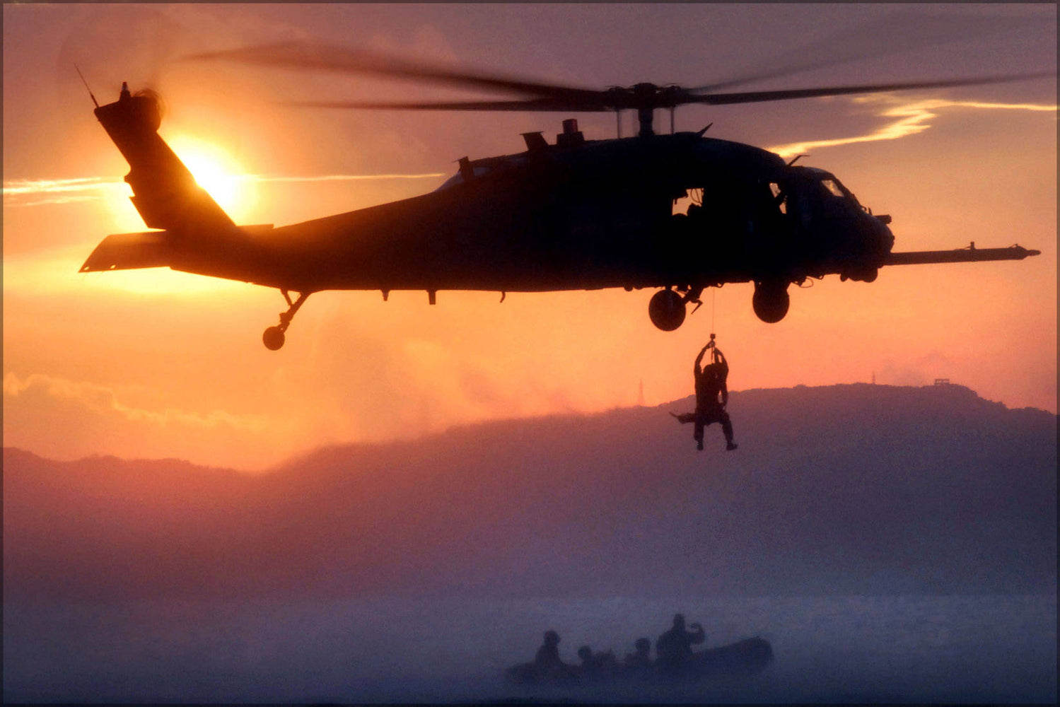 Poster, Many Sizes Available; Hh-60 Pave Hawk Helicopter At Sunset