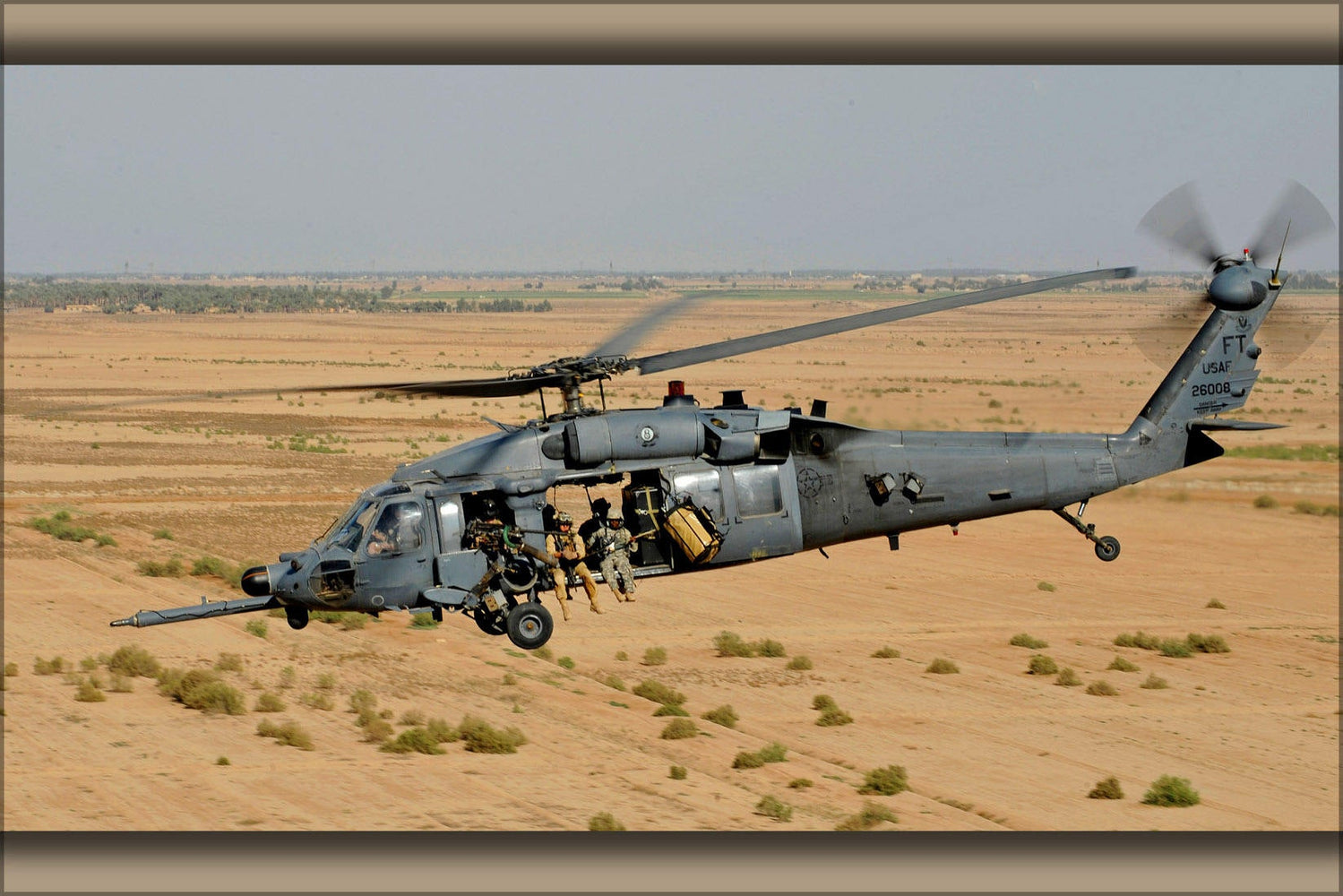 Poster, Many Sizes Available; Hh-60 Pave Hawk Helicopter Carrying Pararescuemen Iraq 2009