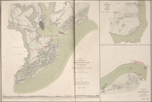 Poster, Many Sizes Available; Map Of Charleston City And Harbor; Plan And Battle Of Belmont, Missouri