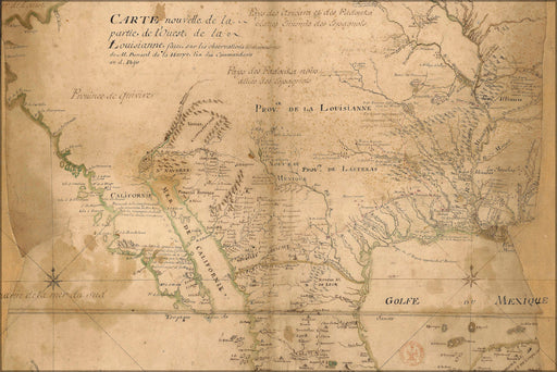 Poster, Many Sizes Available; Map Of W French Louisiana 1721 Pre Louisiana Purchase