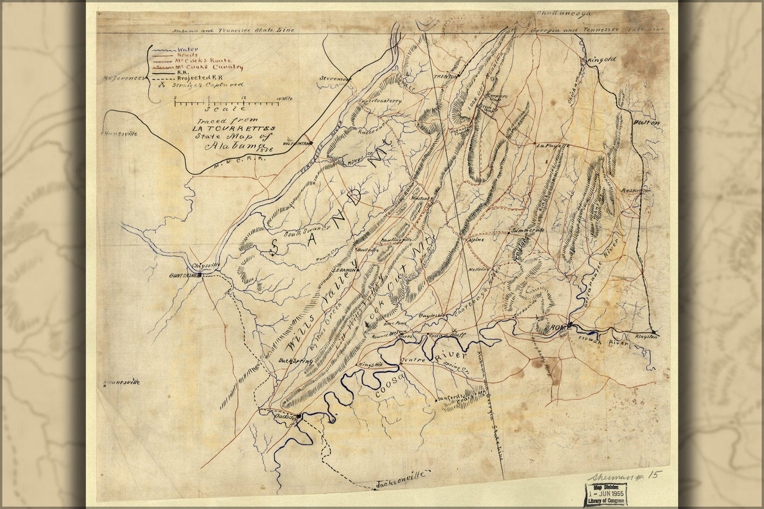 Poster, Many Sizes Available; Map Of Ne Alabama Nw Georgia General Mccook 1864