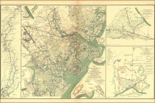 Poster, Many Sizes Available; Civil War Map Savannah (Ga), Selma (Al)