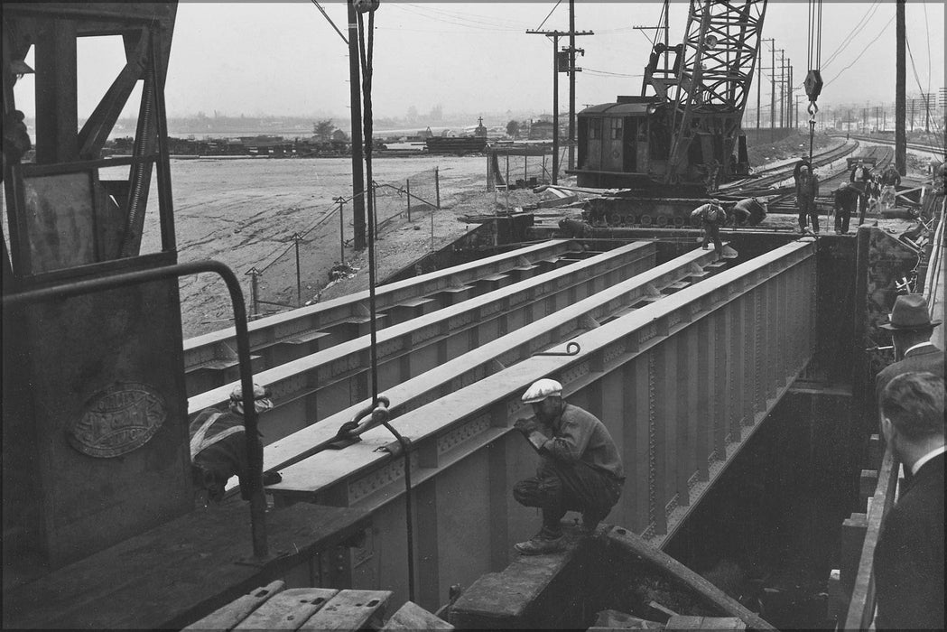 Poster, Many Sizes Available; Los Angeles District   Los Angeles River Subproject No. 166   Regular Funds   Hired Labor   Taken March 8, 193