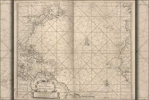 Poster, Many Sizes Available; General Chart Of West Indies Cuba Florida 1700