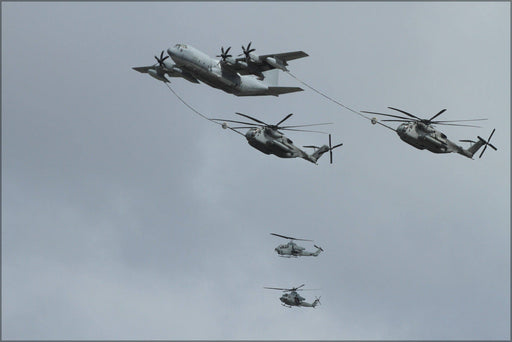 Poster, Many Sizes Available; C-130 Hercules Ch-53E Super Stallion Ah-1W Cobra Helicopter