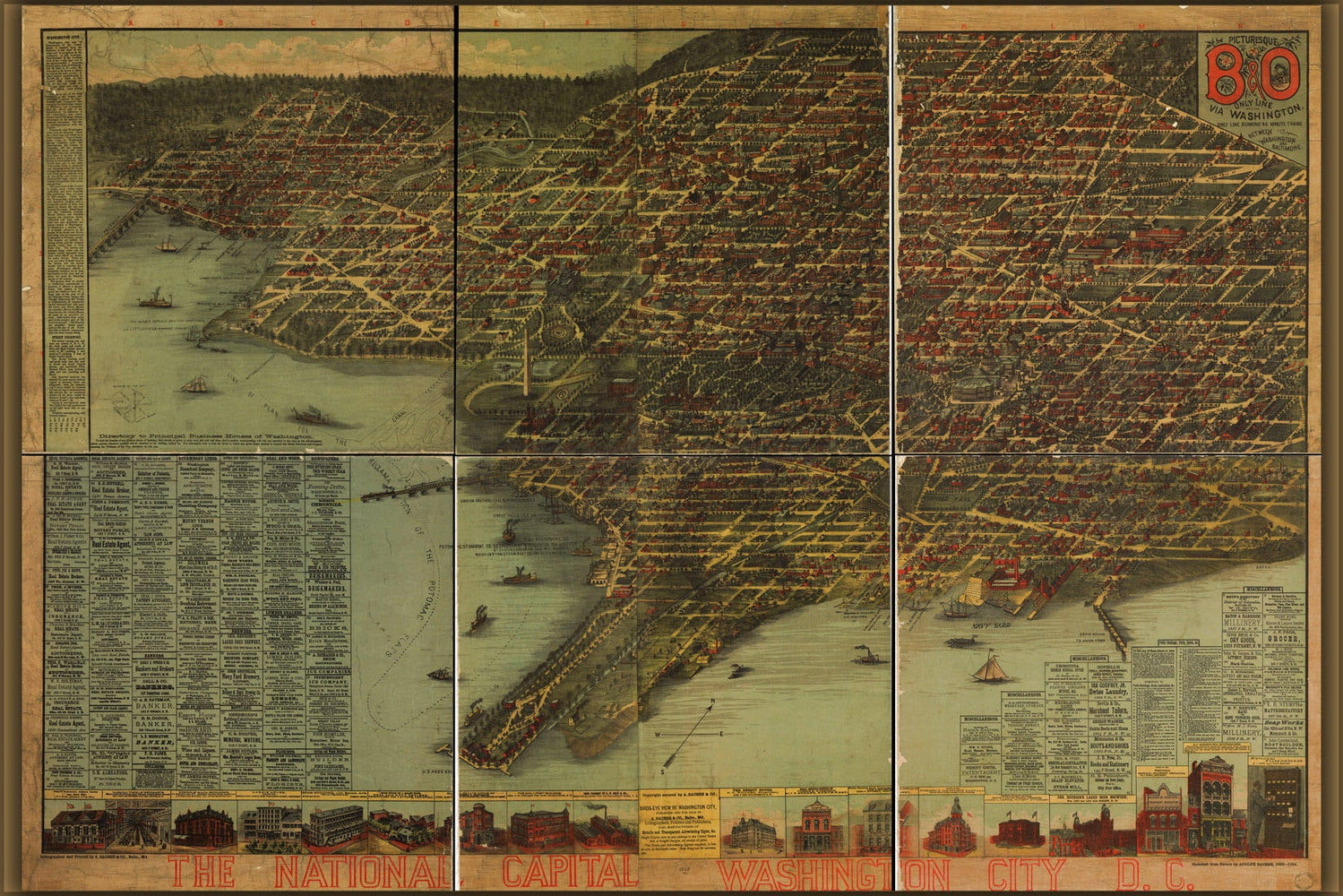 Poster, Many Sizes Available; Map Of Washington D.C. 1884