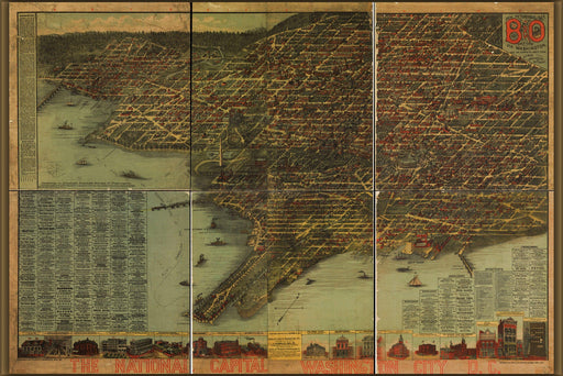 Poster, Many Sizes Available; Map Of Washington D.C. 1884