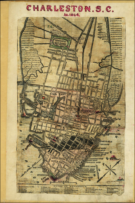 Poster, Many Sizes Available; Map Of Charleston South Carolina 1864