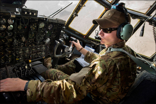 Poster, Many Sizes Available; C-130 Hercules Pilot & Cockpit, 774Th Expeditionary Airlift Sqd