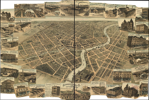 Poster, Many Sizes Available; Map Of Chatham, Ontario, Canada 1875