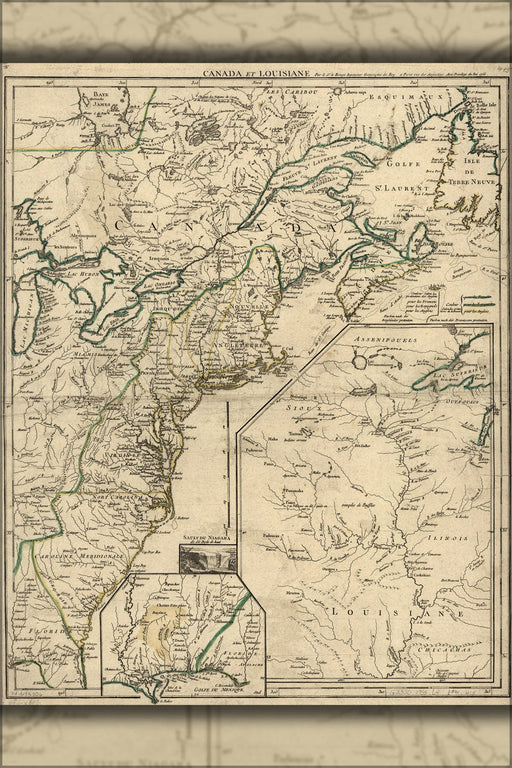 Poster, Many Sizes Available; Map Of New England & Canada 1755 P1