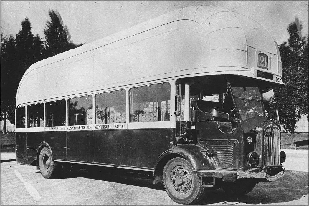 Poster, Many Sizes Available; Paris Buses Run Again Lberation Of France 1944