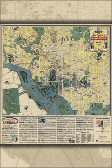 Poster, Many Sizes Available; Map Of Washington Dc & Vicinity  1942 P1