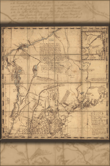 Poster, Many Sizes Available; Map Of New Hampshire In New England 1757