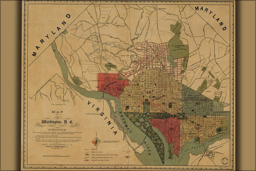 Poster, Many Sizes Available; Map Of Washington, D.C., And Environs 1887