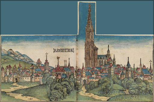 Poster, Many Sizes Available; Strasbourg 1493 Woodcut Of Strasbourg From The Nuremberg Chronicle C1493