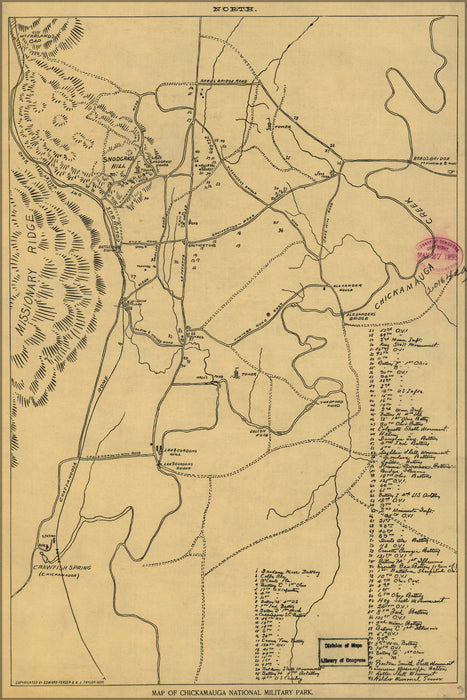 Poster, Many Sizes Available; Map Of Chickamauga National Military Park 1895 P3