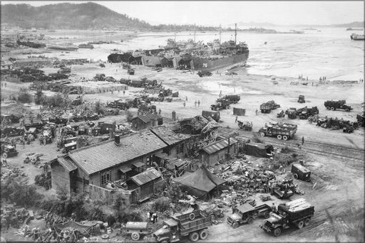 Poster, Many Sizes Available; Lsts Unloading At Battle Of Inchon, Sept 1950 Korean War