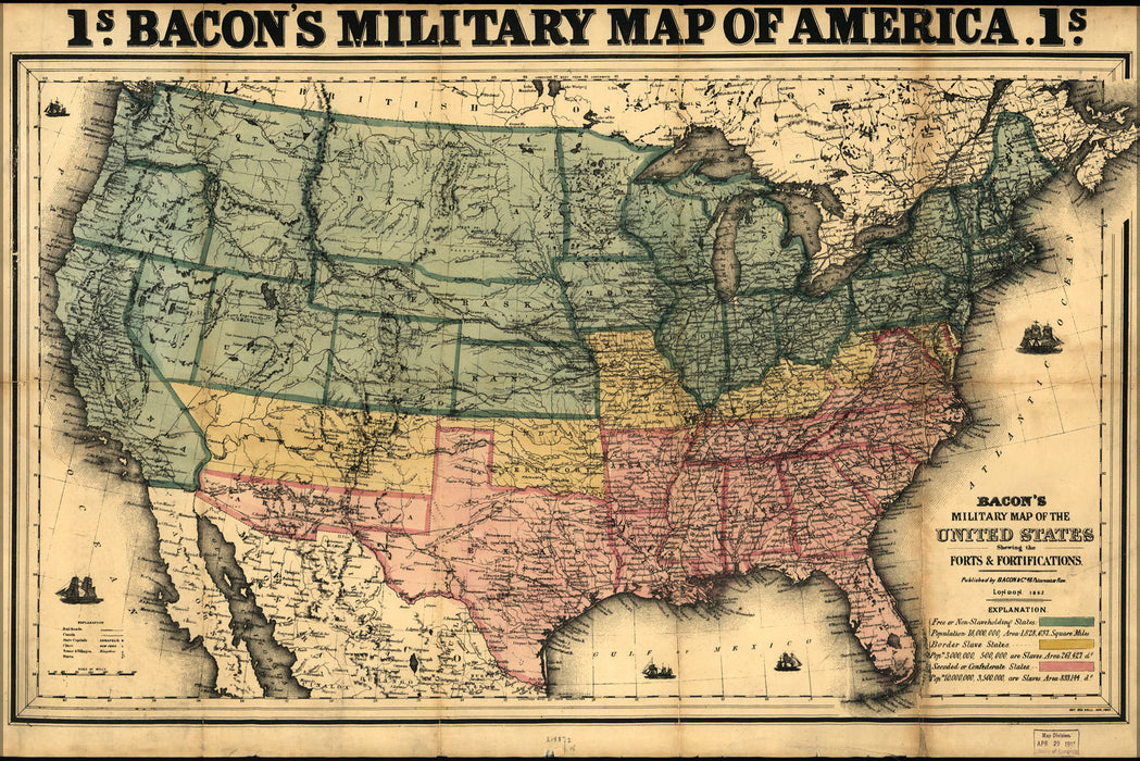 Poster, Many Sizes Available; Civil War Map United States Of America 1862