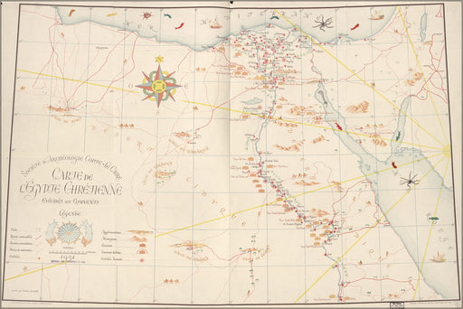 Poster, Many Sizes Available; Map Of Christian Egypt 1955