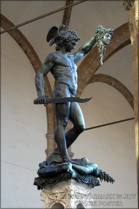 Poster, Many Sizes Available; Perseus With The Head Of Medusa Holding Aloft The Head Of The Gorgon In Benvenuto Cellini&#39;S Perseus