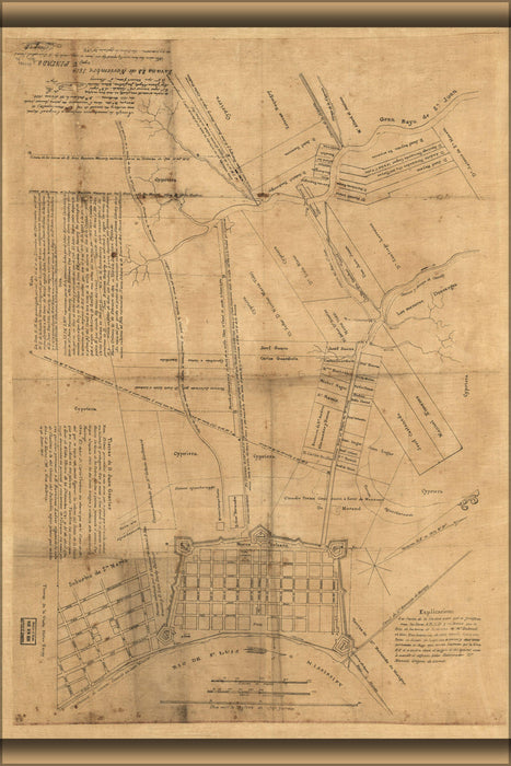 Poster, Many Sizes Available; Map Of New Orleans And Vicinity 1819