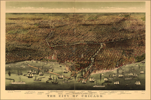 Poster, Many Sizes Available; Map Of City Of Chicago By Currier & Ives 1892